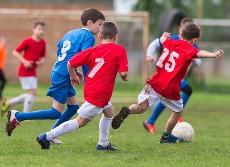 Kids playing soccer outside, lindenhurst ny