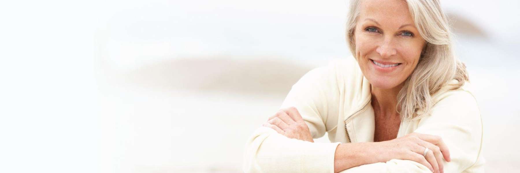 Older white woman smiling, lindenhurst ny
