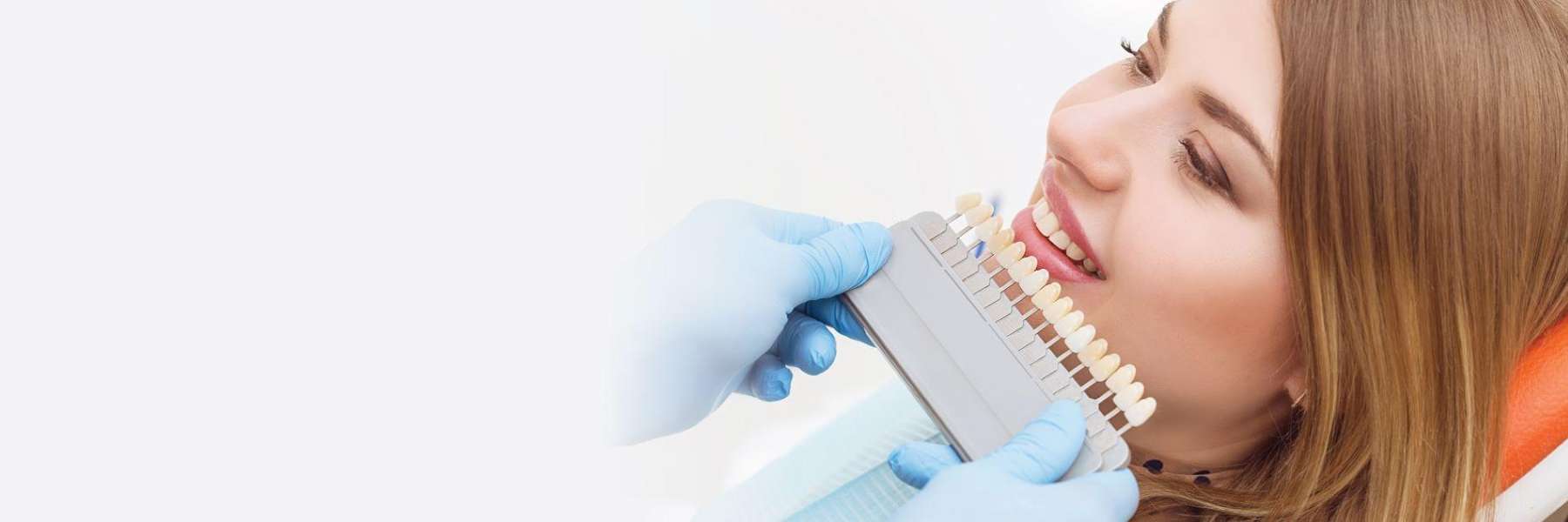 Woman getting fitted for teeth whitening, Lindenhurst NY